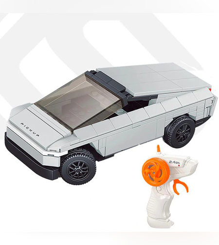 سيارة مستقبلية للتجميع بمقياس 1:20 + جهاز تحكم عن بعد قابل لإعادة الشحن، 242 قطعة