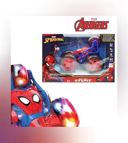 מכונית ספיידרמן פעלולים אורות כחול אדום