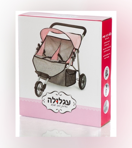 عربة توأم لدمية. -