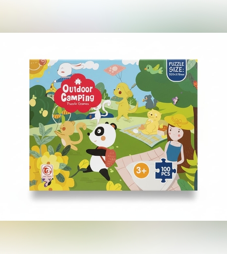 لغز 100 قطعة - حيوانات التخييم