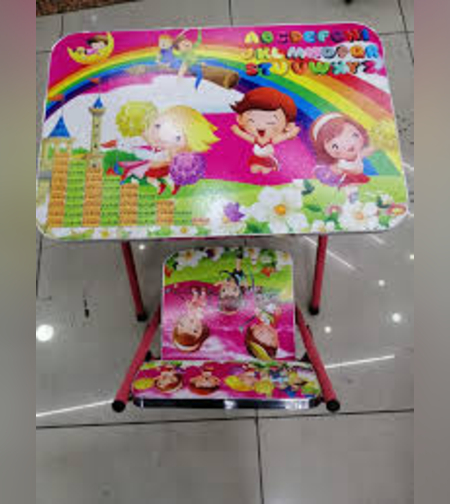 طاولة وكرسي 1 -  قابلين للطي -زهري