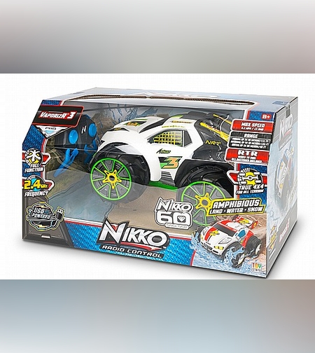 מכונית שטח אמפיבית עם שלט וטעינת USB מתאימה לכל שטח (חול, בוץ, שלג ואפילו מים) VAPORIZR™ 3 - ירוק