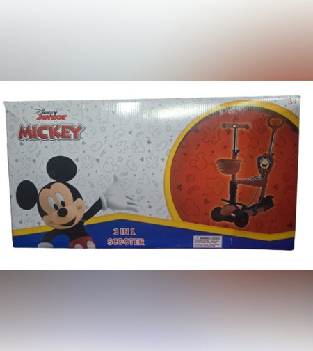 קורקנט טויסט  3 גלגלים מיקי - עם מושב + ידית דחיפה