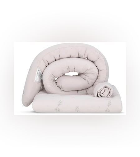 סט מצעים לעריסת תינוק מיננה ליין וינטג’ ורוד מודפס – Minene