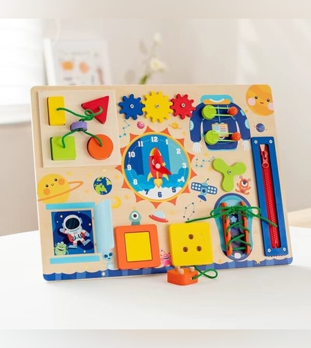 لوحة الفضاء التفاعلية - لعبة خشبية للحائط