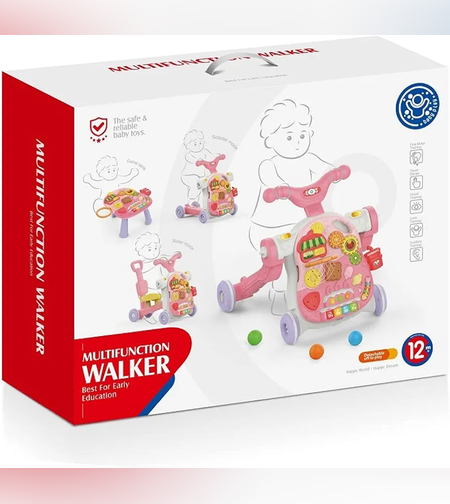 הליכון 4 ב 1 -ורוד