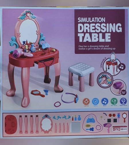 שידת איפור לנסיכות עם כיסא