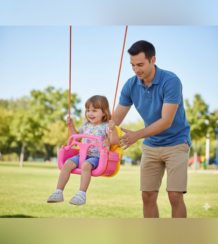 נדנדה 3 שלבים- צבע ורוד -