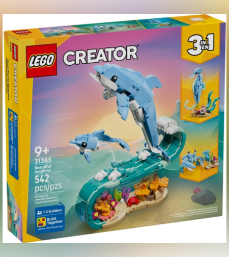 לגו Creator 3in1 – חיות ים: דולפינים יפים (31385)