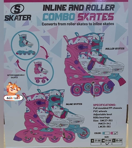 גלגלים הניתנים להפיכה לרולר בליידס- 2 ב 1