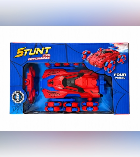 מכונית פעלולים על שלט בעיצוב ספיידרמן (Spider Stunt Car)