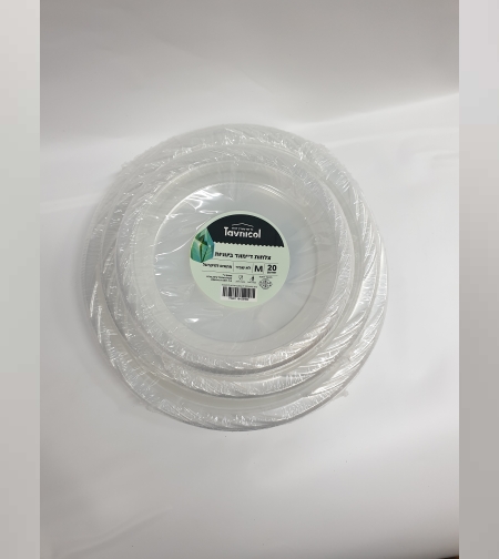 20 צלחות דימונד שקוף - M