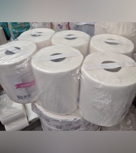 6 גליל נייר לבן - עבה וסופג