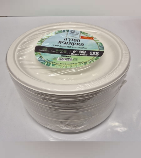 100 צלחות מתכלות 9' - אריזת חיסכון