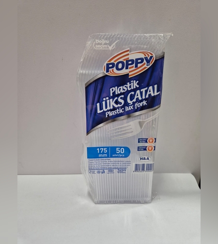 מזלגות שקוף חד פעמי  -50 יחידות