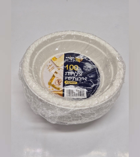 100 צלחות עמוקות-לבן