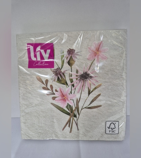 מפיות נייר- דגם זר פרחים
