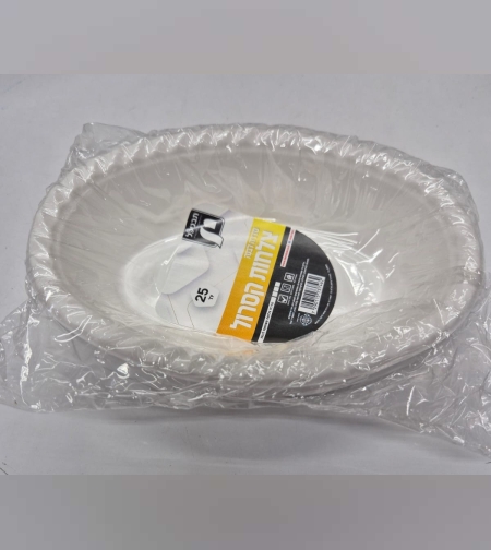 25 צלחות קסרול אובלי לבן