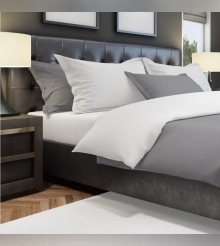 סט מצעים מיקס אנד מאץ לבן אפור בהיר