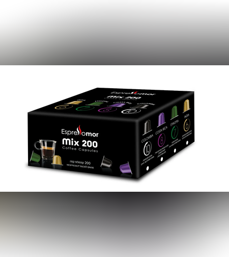 מארז 200 קפסולות 4 טעמים Momento mix