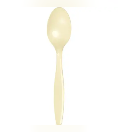 מארז כפות חד פעמיים בצבע קרם