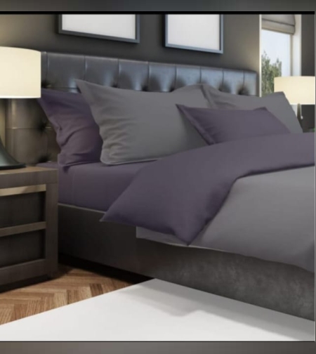 סט מצעים מיקס אנד מאץ אפור סגול