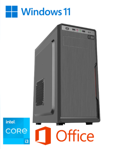 מחשב נייח  מורכב הכולל מעבד i3-12100 Intel, זכרון 8GB, כונן 1TB SSD, לוח Gigabyte H510M ומערכת הפעלה Windows 11