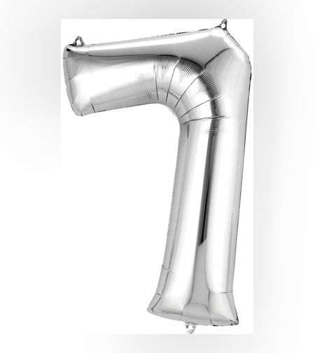 בלון הליום סיפרה 7 בצבע כסף גודל ״34 אינצ