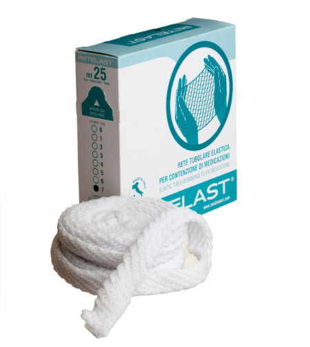 רשת חבישה אלסטית RETELAST מס 7 מחזיקה תחבושת על החזה והאגן.