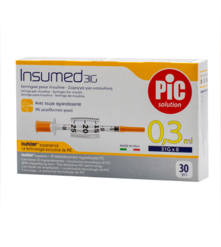 מזרק PIC אינסולין 0.3 מ