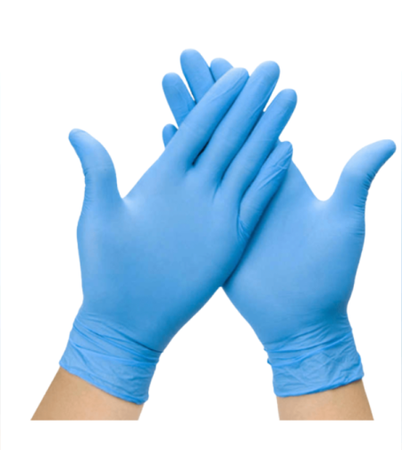 כפפות ניטריל כחול ללא אבקה 100 יחידות בקופסה