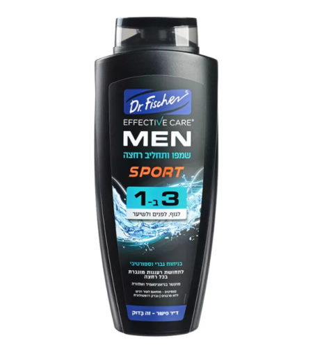 אפקטיב קר MEN ספורט, שמפו ותחליב רחצה 3 ב-1