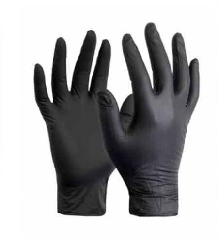 כפפות ניטריל שחור ללא אבקה 100 יחידות בקופסה