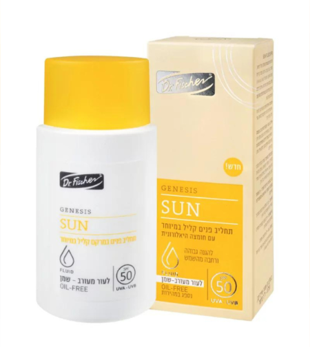 ד”ר פישר ג’נסיס סאן תחליב פנים במרקם קליל לעור מעורב- שמן