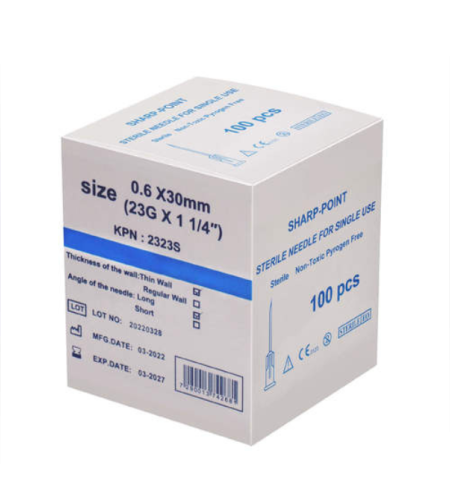 מחט סטרילית 100 יחידות בחבילה- 23G