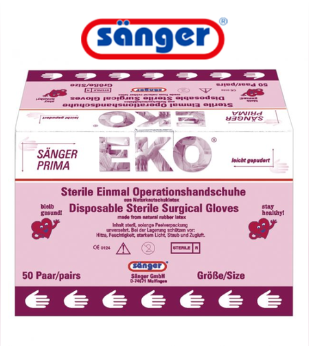 כפפות כירורגיות עם אבקה - 50 זוג EKO