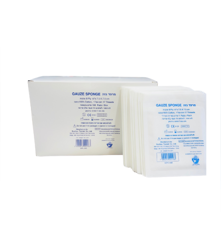 פד גזה סטרילי 7.5*7.5 ס