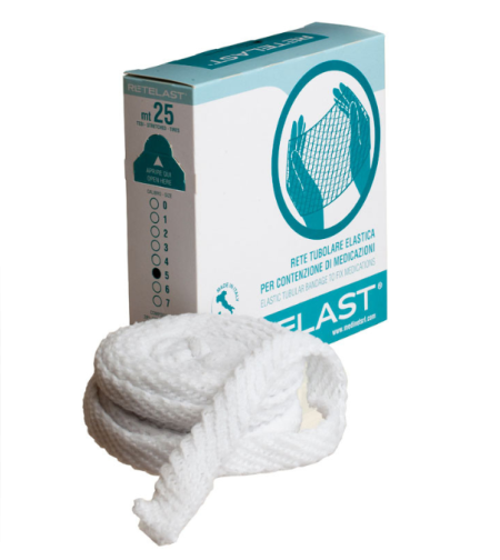 רשת חבישה אלסטית RETELAST מס 5 מחזיקה תחבושת על הראש, מותניים, זרועות, מרפקים, ברכיים, ירכיים וכתפיים.