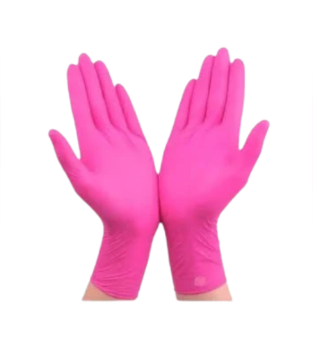 כפפות ניטריל ורוד ללא אבקה 100 יחידות בקופסה