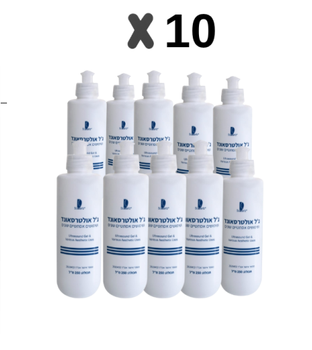 10 בקבוקי ג'ל אולטרסאונד 250 מ