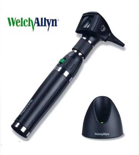 אוטוסקופ וילש אלין ידית ליתיום Lithium 3.5V Otoscope Set WELCH ALLYN נטען שולחני