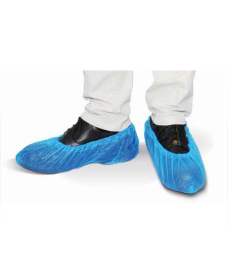 כיסוי נעל חד פעמי כחול 2500 יחידות CPE מידה 17*41 ס