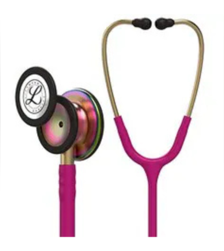 3M™ Littmann® Classic III™ Monitoring Stethoscope, Rainbow-Finish, Raspberry Tube, 27 in, 5806