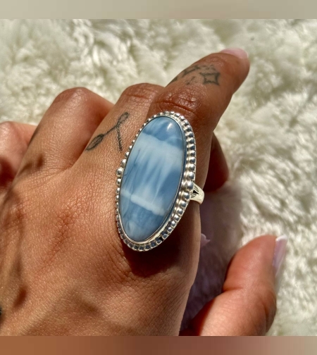 טבעת אופל כחולה פרואנית IV