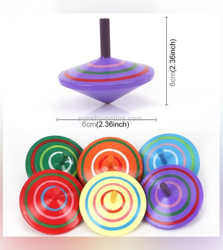 צעצוע מיני ג'ירו מסתובב מעץ