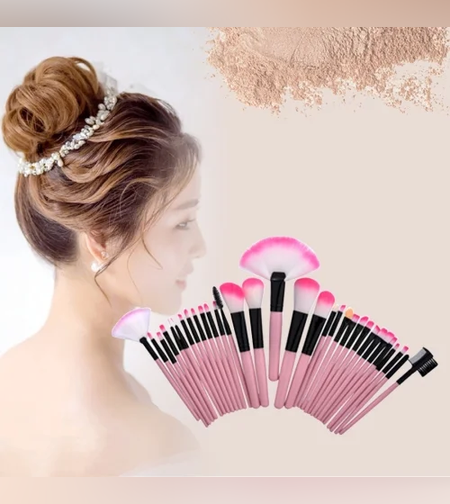 סט ​​כלי איפור של 32 מברשות איפור קוסמטיקה