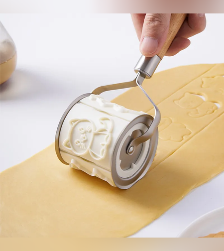 גלגל רולר תבנית להכנת עוגיות עם דוגמאות בעלי חיים