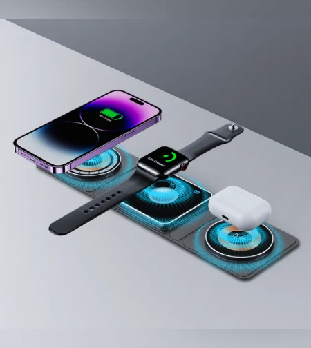 מטען האלחוטי מגנטי מתקפלApple Watch ו-AirPods.