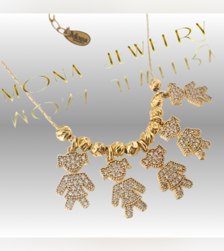 שרשרת ילדים/ת מזורקנים בשילוב כדורי גולדפילד