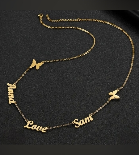 שרשרת שמות& תליון פרפר